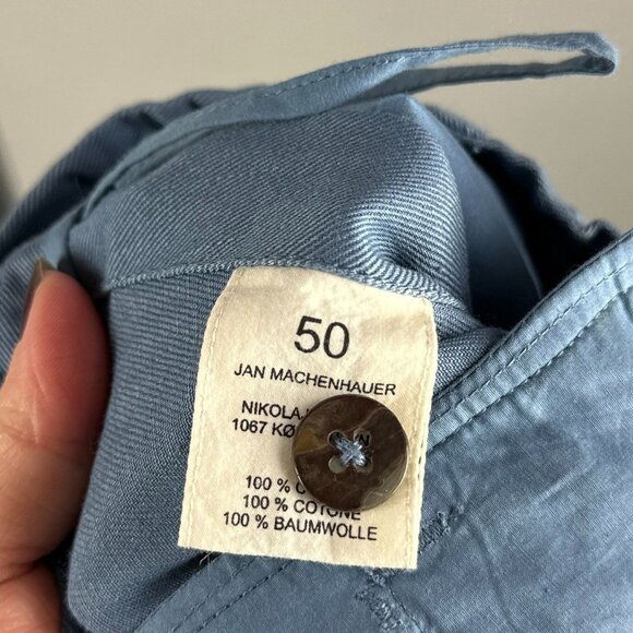 Jan Machenhauer Tom Pants Size 50 Large Light Blue 100% Cotton Relaxed Fit $329 - Picture 7 of 9